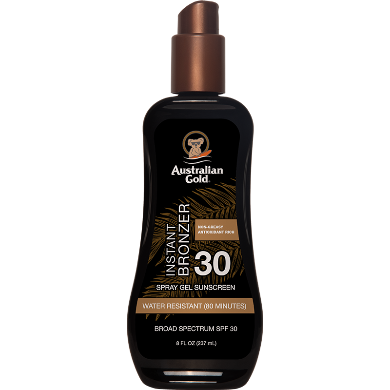 Australian Gold SPF 30 Spray Gel Bronzer 8 fl oz Skin Care Pasteur Pharmacy