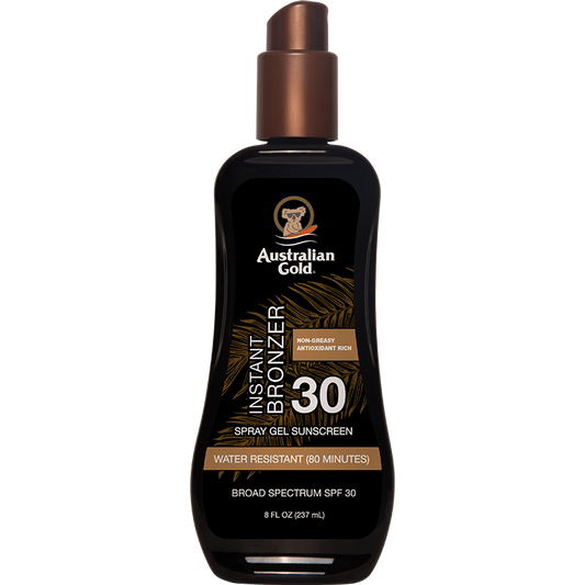 Australian Gold SPF 30 Spray Gel Bronzer 8 fl oz Skin Care Pasteur Pharmacy