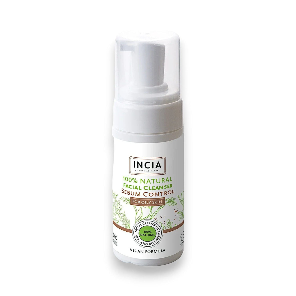 Limpiador facial natural Incia para piel grasa, equilibrante de sebo, 125 ml