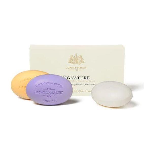 Caswell-Massey Bath Soap Box of Three 5.8 oz Each Bar Collection Bar Soap Pasteur Pharmacy Signature