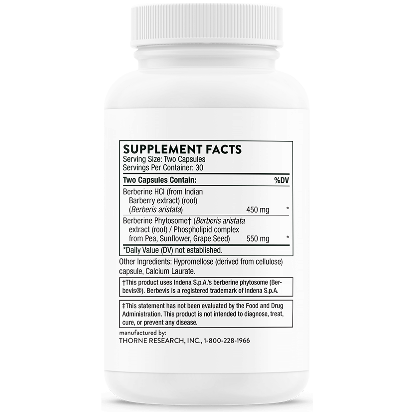 Complément alimentaire berbérine Thorne 1000 mg 60 gélules