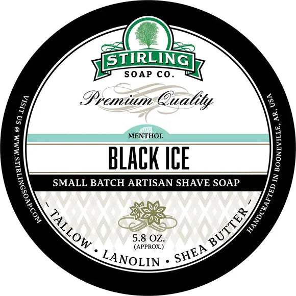 Stirling Soap Co. Black Ice Shaving Collection Shaving Set Pasteur Pharmacy Shaving Soap 5.8oz