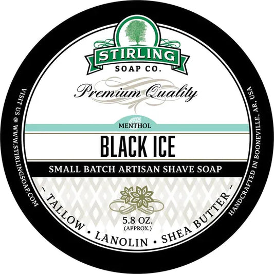 Stirling Soap Co. Black Ice Shaving Collection Shaving Set Pasteur Pharmacy Shaving Soap 5.8oz