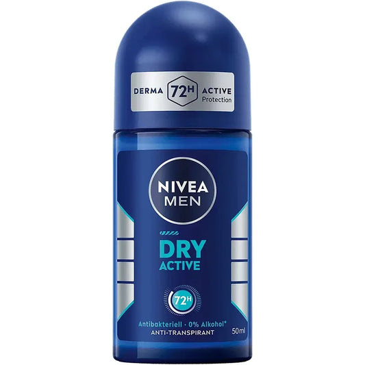 NIVEA MEN Dry Active 72h Anti-Perspirant Roll-On 50ml – Antibacterial Protection & Long Lasting Dryness Deodorant & Anti-Perspirant Pasteur Pharmacy