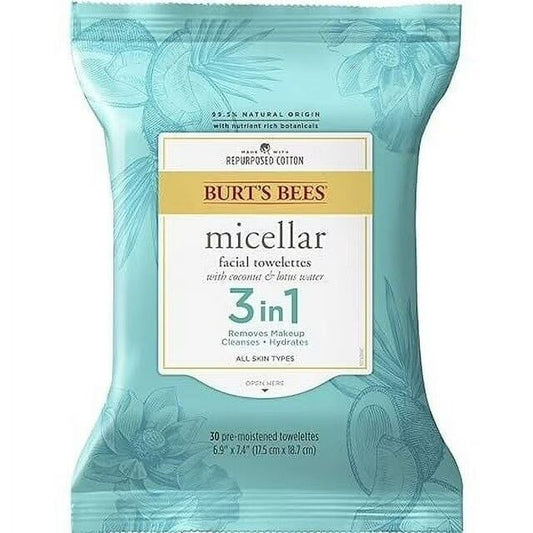 Burt's Bees Micellar Cleansing Towelettes Coconut & Lotus 30 Count