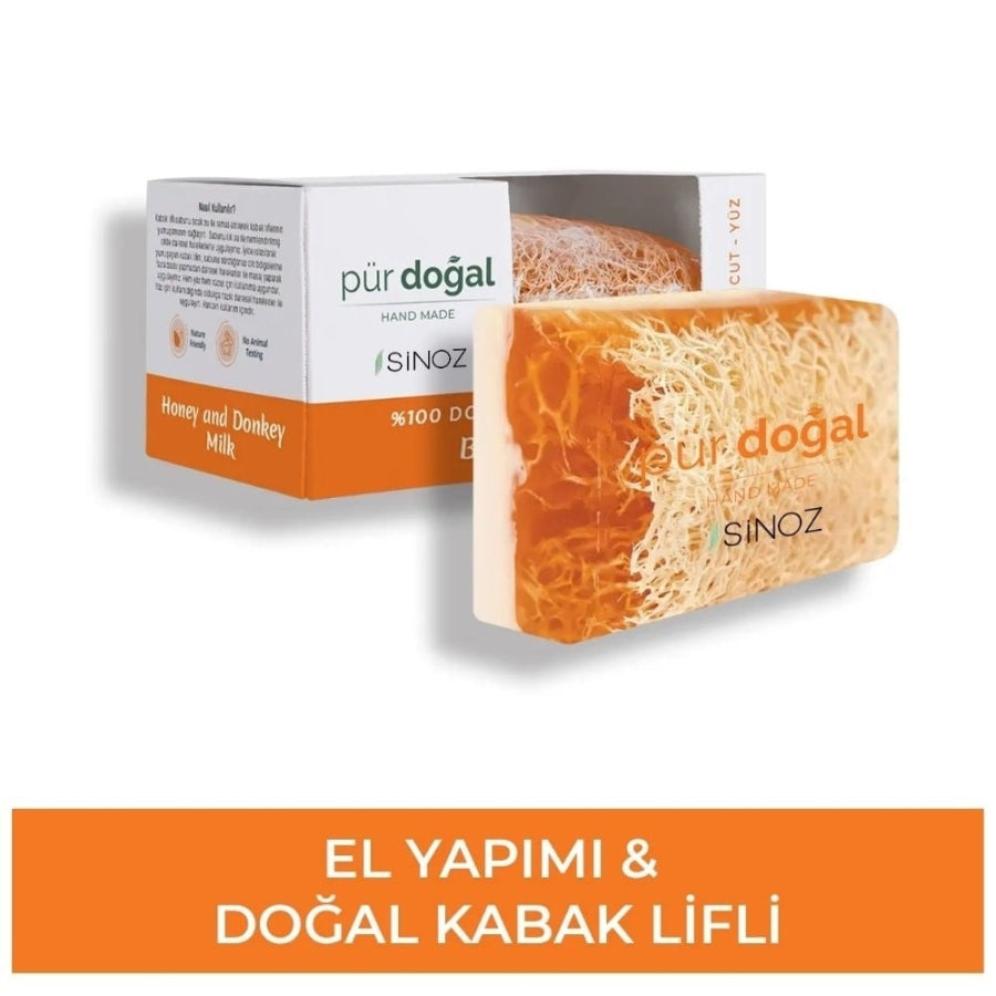Savon au miel et au lait d'ânesse Sinoz avec luffa naturel 100 g