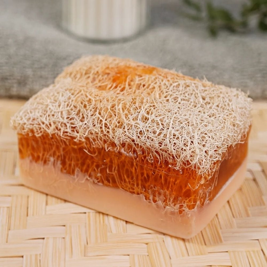 Savon au miel et au lait d'ânesse Sinoz avec luffa naturel 100 g