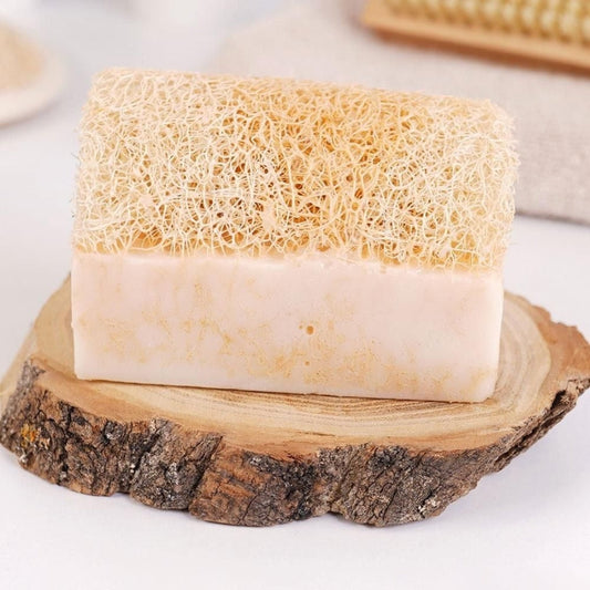 Savon au lait de chèvre Sinoz avec luffa naturel pour le visage et le corps 130 g
