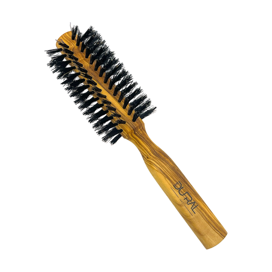 Dural Olive wood round hair brush with boar bristles - 10 rows Hair Brush Pasteur Pharmacy