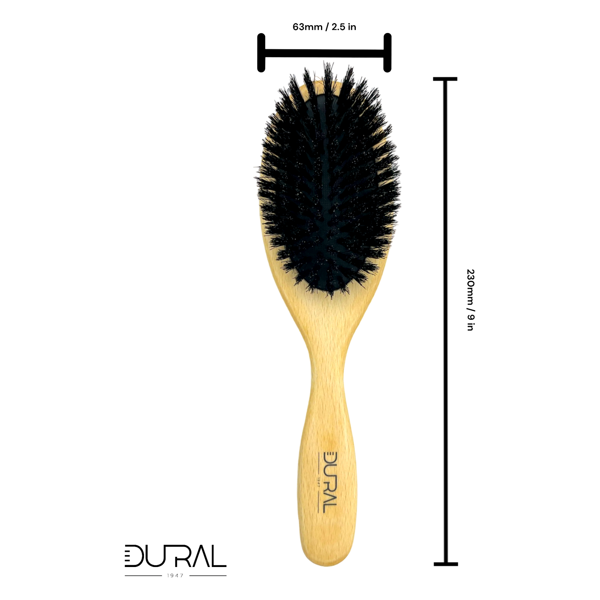 Dural Beech wood rubber cushion hair brush with boar bristles Hair Brush Pasteur Pharmacy