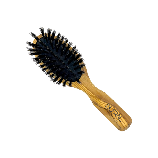 Dural Olive Wood rubber cushion hair brush with boar bristles Hair Brush Pasteur Pharmacy