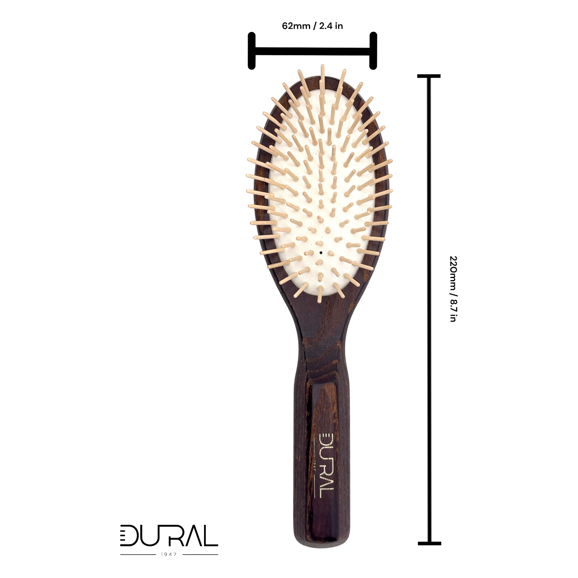 Dural Thermo-wood rubber cushion hair brush with wooden pins Hair Brush Pasteur Pharmacy
