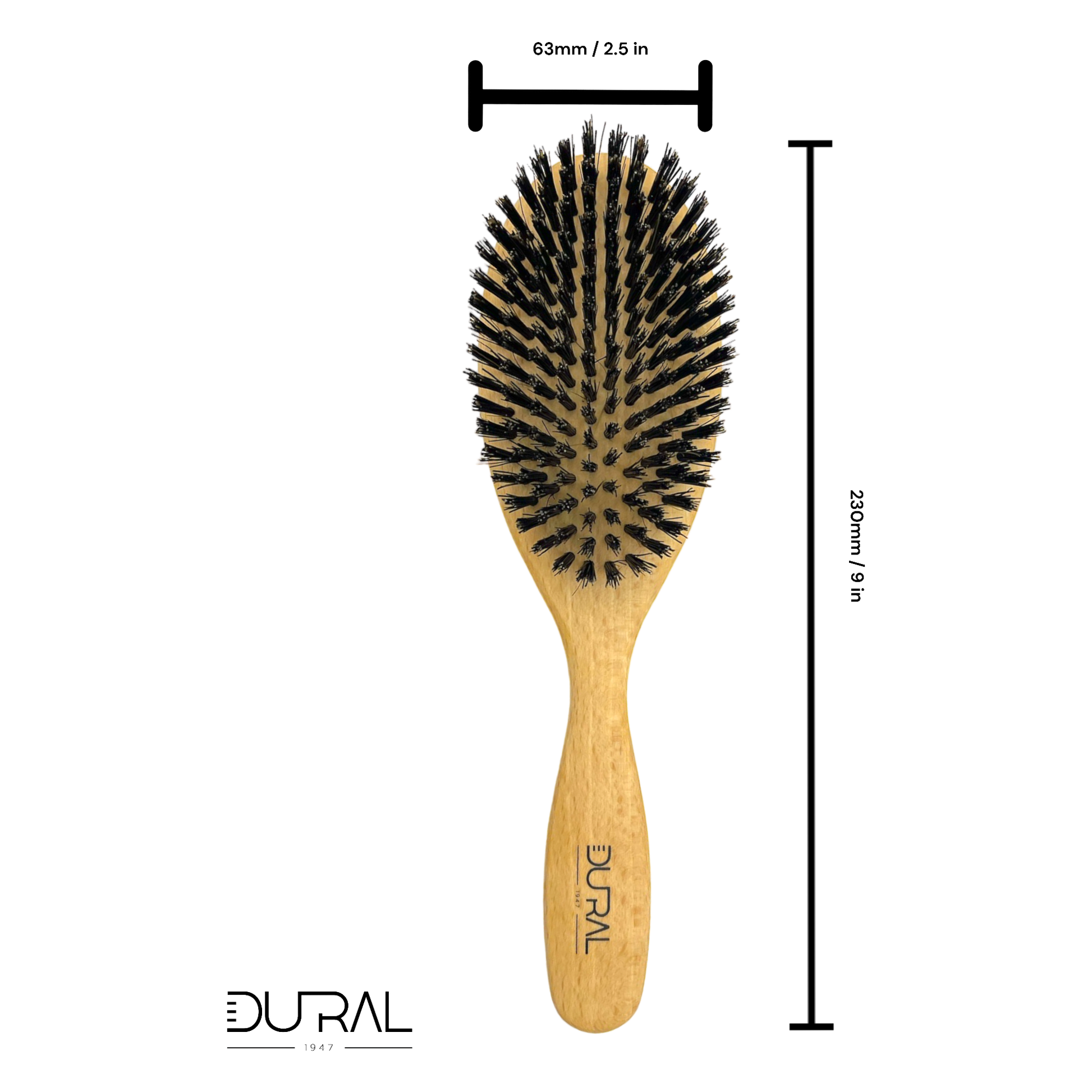 Dural Beech wood hair brush with pure boar bristles - 10 rows Hair Brush Pasteur Pharmacy