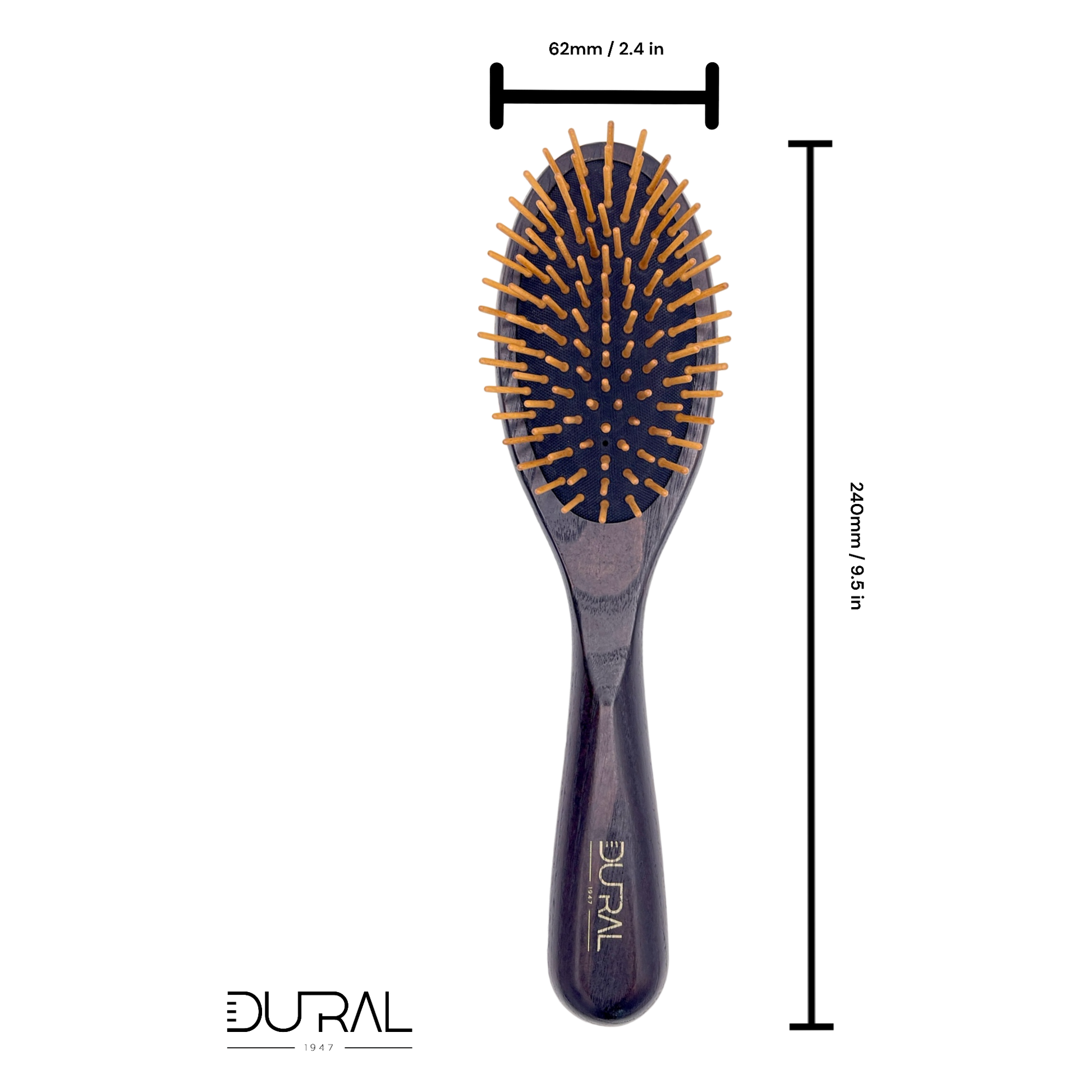 Dural Ash Wood rubber cushion hair brush with wooden pins Hair Brush Pasteur Pharmacy