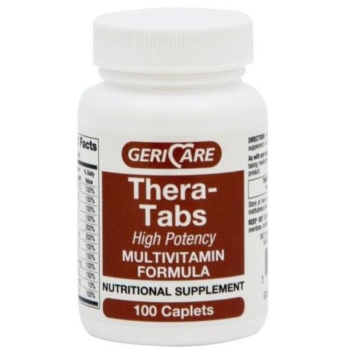 GERI-CARE THERA-TABS M MULTIVITAMIN WITH MINERALS SUPPLEMENT 100 CAPS Vitamins & Supplements Pasteur Pharmacy