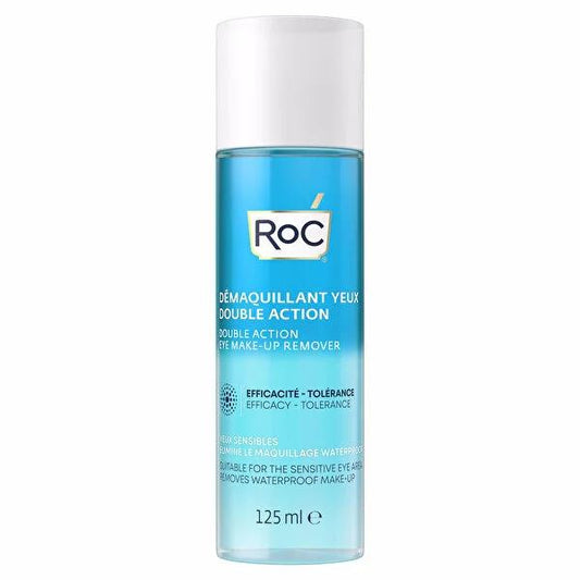 Roc Dual Action Eye Makeup Remover - Waterproof & Gentle Oil and Water Formula - 125ml Cleanser