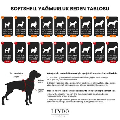 Imperméable pour chien Lindo Softshell vert néon pour toutes les races