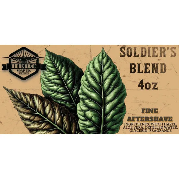Herc Soap Co. Soldier's Blend Shaving Collection Shaving Set Pasteur Pharmacy Aftershave Splash 4 Oz