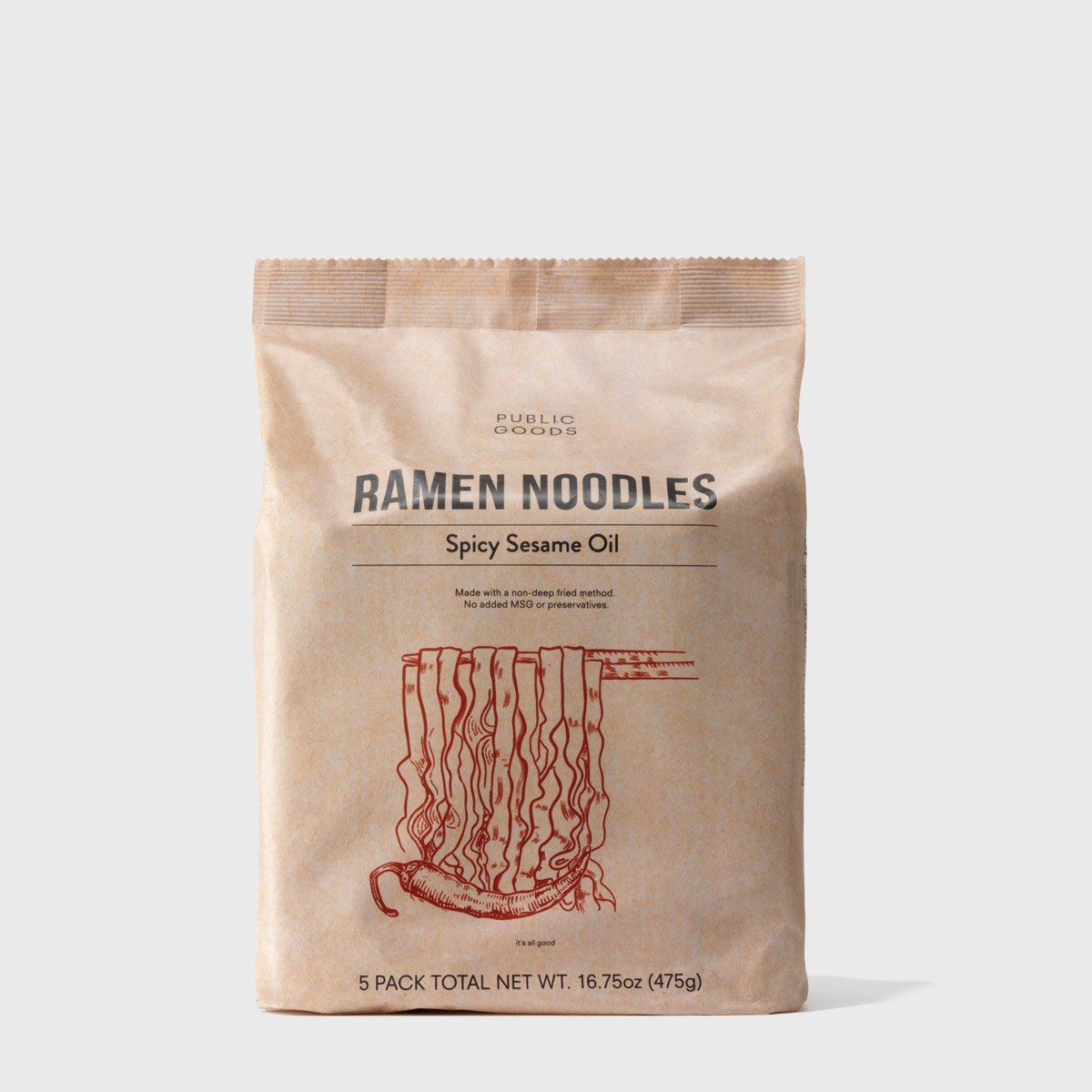 Spicy Sesame Oil Ramen Noodles Grocery Public Goods 5 pack