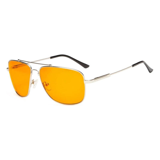 Pilot Blue Light Blocking Eyeglasses DS1801 Eyeglasses Pasteur Pharmacy Silver without magnification