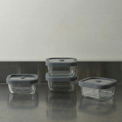 Récipients de conservation en verre carrés