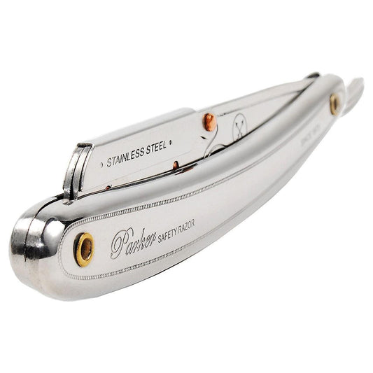 Parker SR1 31R Clip-Type Stainless Steel Handle Straight Barber Shavette Razor Shavette Razor Pasteur Pharmacy