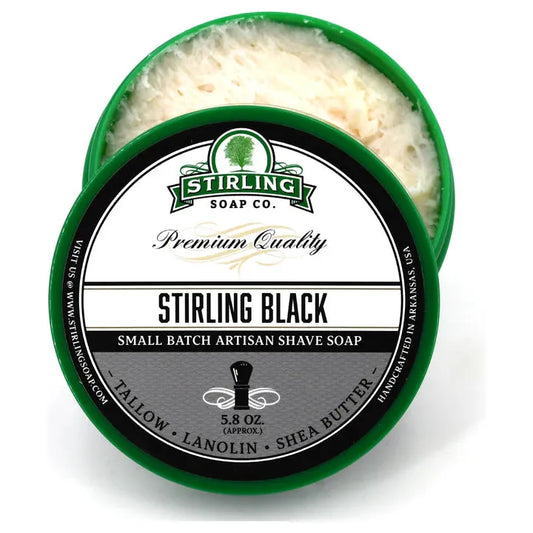 Stirling Soap Co. Stirling Black Shaving Collection Shaving Set Pasteur Pharmacy Shaving Soap 5.8oz