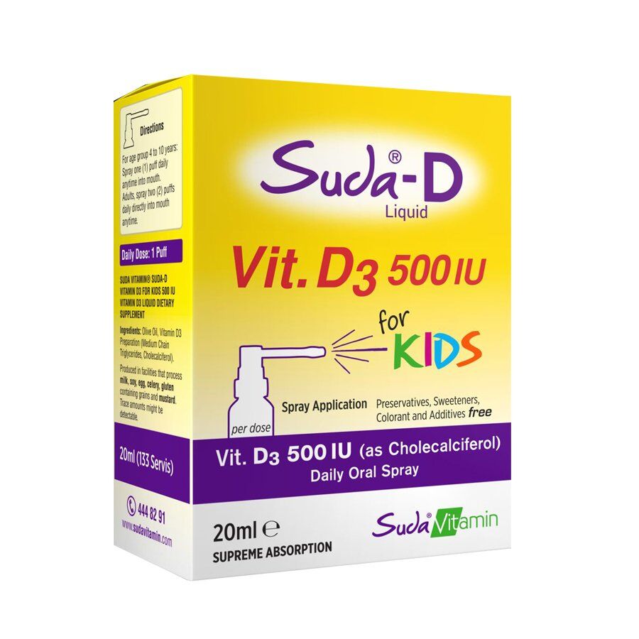 Suda Vitamin Suda-D Vitamin D3 500 IU Kids Spray 20 ml