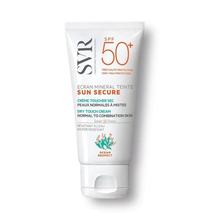 Crema solar mineral con color SVR SPF50 - Tacto seco, acabado no graso para pieles normales a mixtas