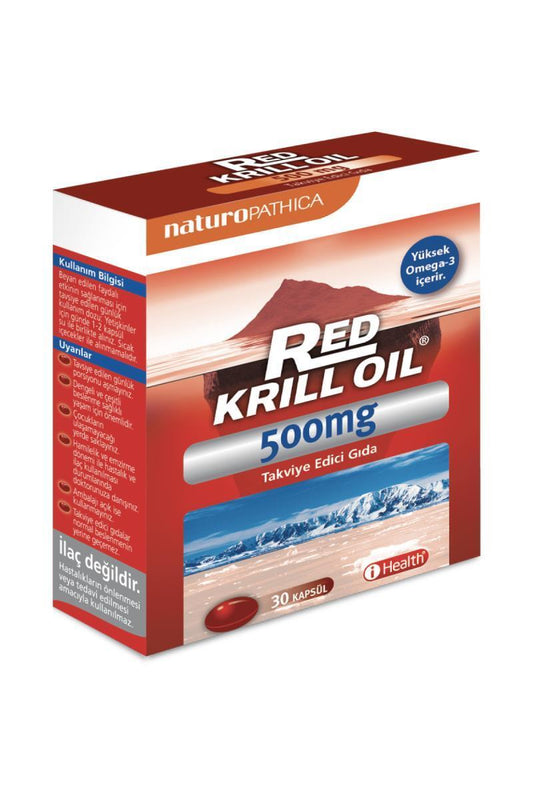NOW Red Krill Oil 500mg Supplement - Omega-3 EPA & DHA Dietary - 30 Capsules