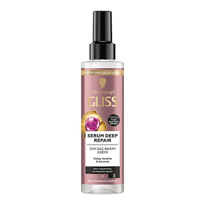 Sérum capillaire Gliss Deep Repair – Complexe protéiné & extrait de figue pour cheveux abîmés, 200 ml
