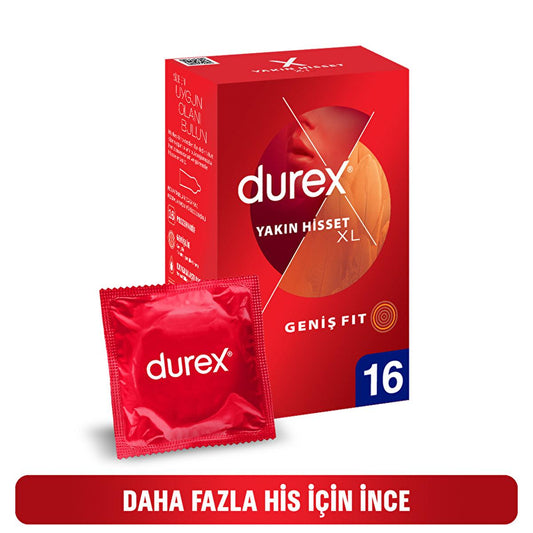 Preservativos lubricados Durex - Anticoncepción segura y cómoda para adultos, 16 unidades