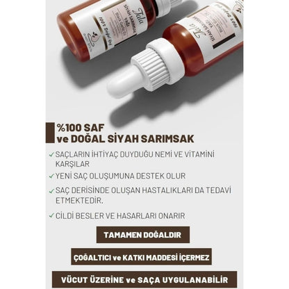 Huile d'ail noir Tala, soin du cuir chevelu pressé à froid, 20 ml