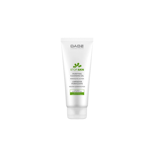 Babe Stop Akn Gel Limpiador Purificante: Limpiador facial suave contra el acné para una piel más limpia | Combate las imperfecciones, elimina impurezas, 100 ml / 3.38 fl oz
