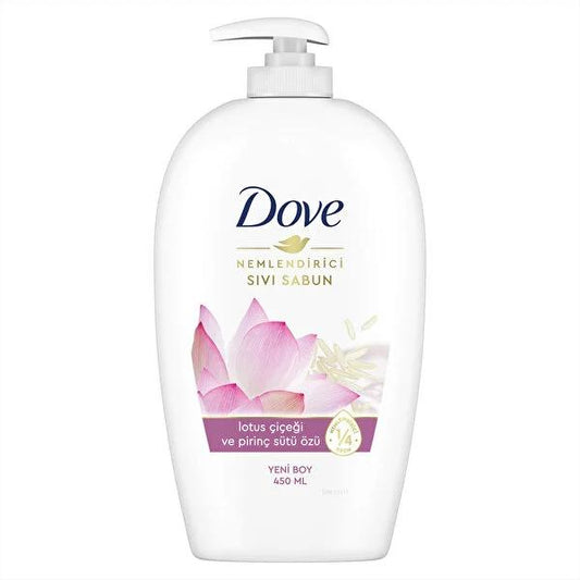 Gel douche hydratant Dove à la fleur de lotus et au lait de riz - Nettoyant corps nourrissant pour peau sèche, 450 ml