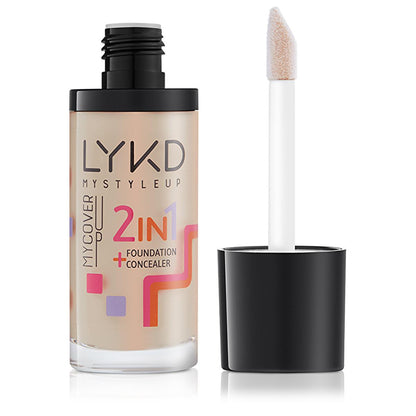 Fond de teint 2 en 1 LYKD Soft Fair - Longue tenue, fini naturel, nourrit la peau grâce aux extraits de baume et à la vitamine C