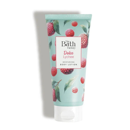 Loción corporal Dolce Lychee de The Bath Factory para una piel suave, 200 ml