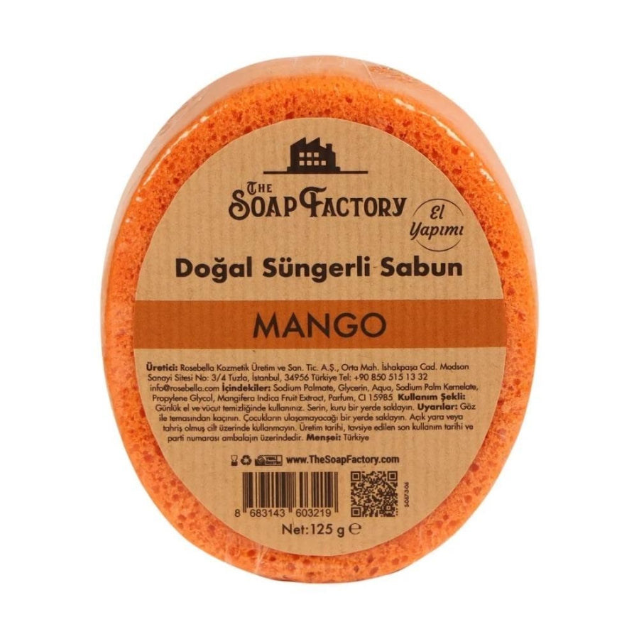 The Soap Factory Natural Sponge Mango Soap for Gentle Exfoliation 125g