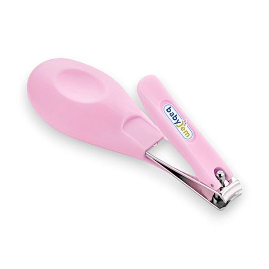 Coupe-ongles pour bébé Babyjem avec lames incurvées, rose, 1 pièce