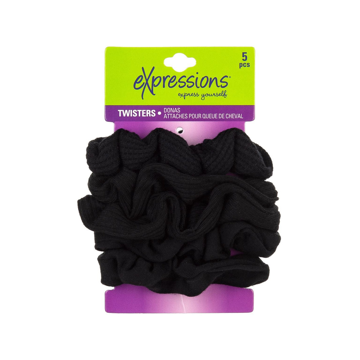 Chouchous Terry Twister - Noir, paquet de 5