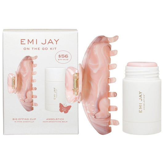 Ensemble de coiffage Emi Jay Angelstick & Big Effing Clip® : domptez les frisottis, styles lisses, végane, non testé sur les animaux, bâton de cire lissant pour cheveux portable
