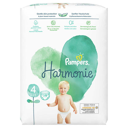 Pañales para bebé Prima Harmonie Talla 4 - Suaves, a base de plantas, hipoalergénicos - 19 unidades