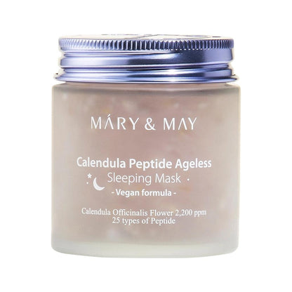 Mascarilla de noche calmante de caléndula y péptidos Mary & May 110g