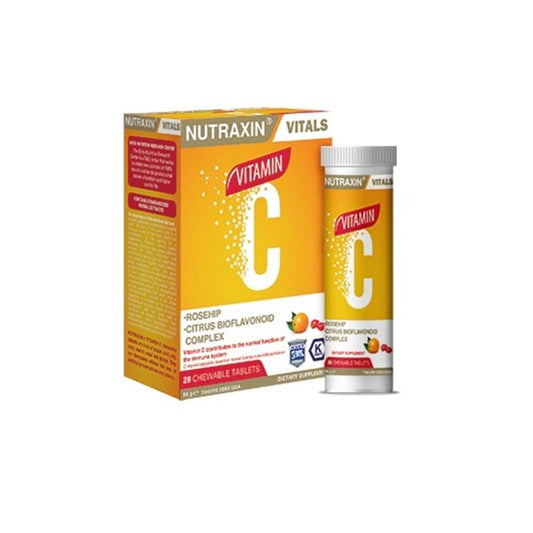 Nutraxin Vitamin C Chewable Tablets - 1000mg Vitamin C per 2 Tablets, Immune Support Supplement for Adults