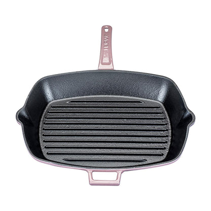 Poêle à griller rectangulaire en fonte Lava - 26 x 32 cm, revêtement émaillé durable, cuisson polyvalente