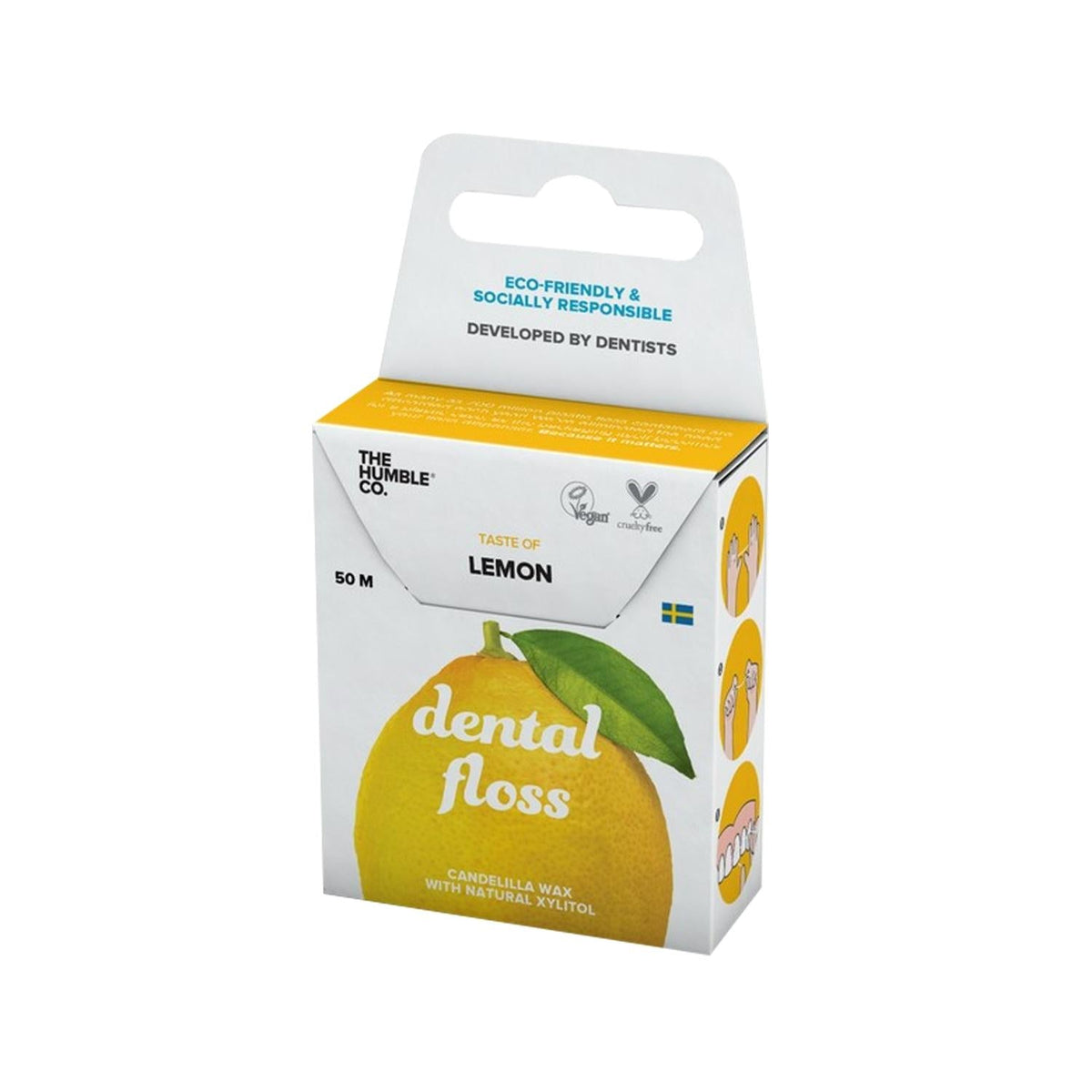 The Humble Co Lemon Flavored Dental Floss - 50m Natural Oral Hygiene for Health-Conscious Individuals