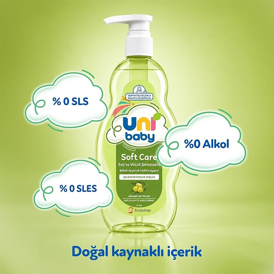 Uni Baby Soft Care Olive Oil Hair and Body Shampoo 700ml