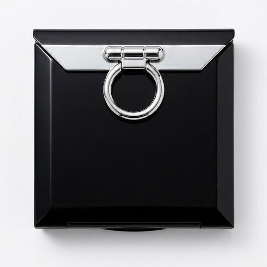 Brandon Luxury Ring-Clasp Pocket Mirror Collection Face Mirrors Pasteur Pharmacy Glossy Black