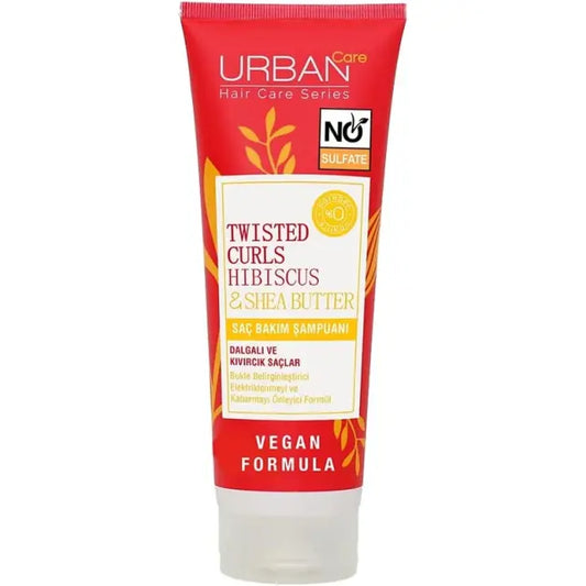 Shampooing Urban Care pour cheveux bouclés à l'hibiscus et au beurre de karité - Hydratant, sans sulfate, 250 ml