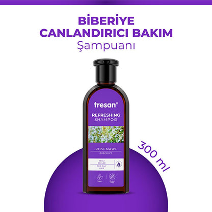 Champú de romero Tresan para cabello graso: nutritivo, sin gluten, sin parabenos, uso diario - 10.14 fl oz